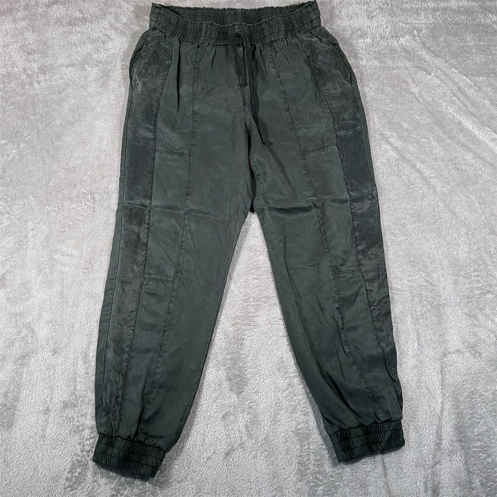 Young Fabulous & Broke Satin Green Jogger Pants Unisex Medium Elastic Waistband